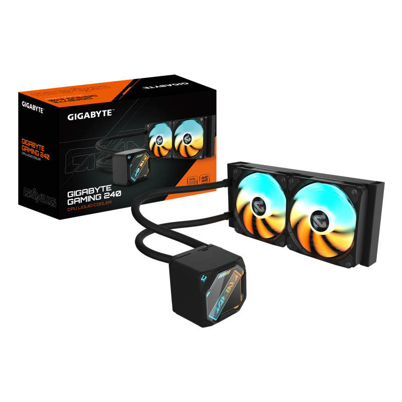 GIGABYTE GAMING 240 Procesorius Universalusis skystinis aušintuvas 12 cm Juoda