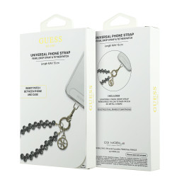Guess Universal Wrist Strap Crystals 4G Charm / Black
