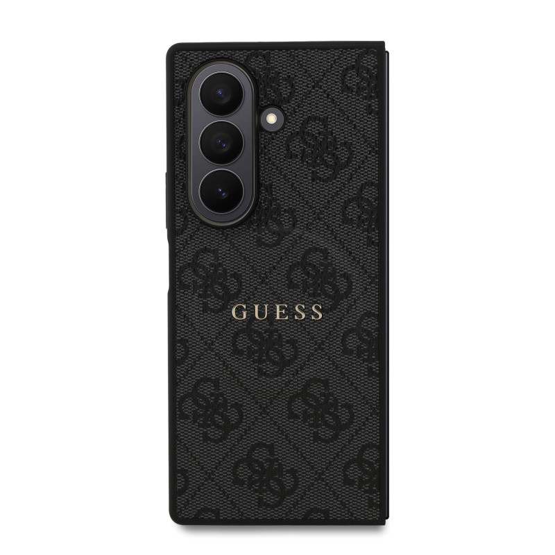 Guess PU Leather 4G Colored Ring Magnetic Case for Samsung Galaxy Z Fold 7 / Black