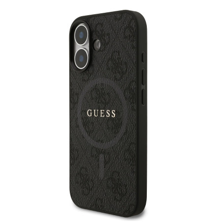 Guess PU Leather 4G Colored Ring MagSafe Case for iPhone 17 / Black