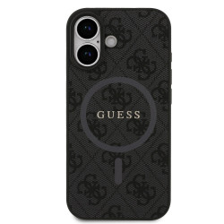 Guess PU Leather 4G Colored Ring MagSafe Case for iPhone 17 / Black