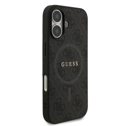 Guess PU Leather 4G Colored Ring MagSafe Case for iPhone 17 / Black