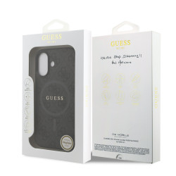 Guess PU Leather 4G Colored Ring MagSafe Case for iPhone 17 / Black