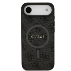 Guess PU Leather 4G Colored Ring MagSafe Case for iPhone Air / Black