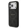 Guess PU Leather 4G Colored Ring MagSafe Case for iPhone 17 Pro / Black