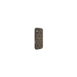 Guess PU Leather 4G Colored Ring MagSafe Case for iPhone 17 / Brown