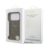 Guess PU Leather 4G Colored Ring MagSafe Case for iPhone 17 Pro / Brown