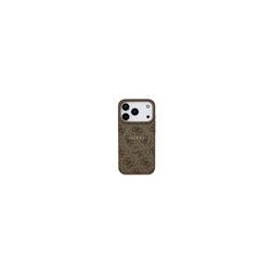 Guess PU Leather 4G Colored Ring MagSafe Case for iPhone 17 Pro / Brown