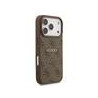 Guess PU Leather 4G Colored Ring MagSafe Case for iPhone 17 Pro / Brown