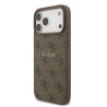 Guess PU Leather 4G Colored Ring MagSafe Case for iPhone 17 Pro Max / Brown