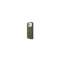 Guess PU Leather 4G Colored Ring MagSafe Case for iPhone 17 Pro Max / Brown