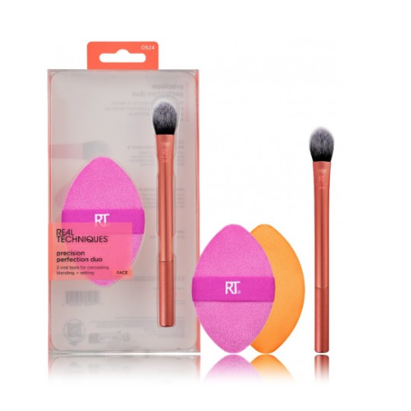 Real Techniques Precision Perfection Duo Makeup Tools Set (Brush + Sponge)