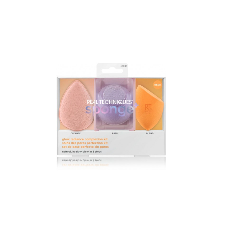Real Techniques Sponge+ Glow Radiance Complexion Kit Makeup Sponge Set 3 pcs