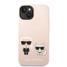 Karl Lagerfeld MagSafe Compatible Liquid Silicone Karl and Choupette Case for iPhone 14 Plus / pink