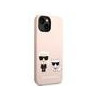 Karl Lagerfeld MagSafe Compatible Liquid Silicone Karl and Choupette Case for iPhone 14 Plus / pink