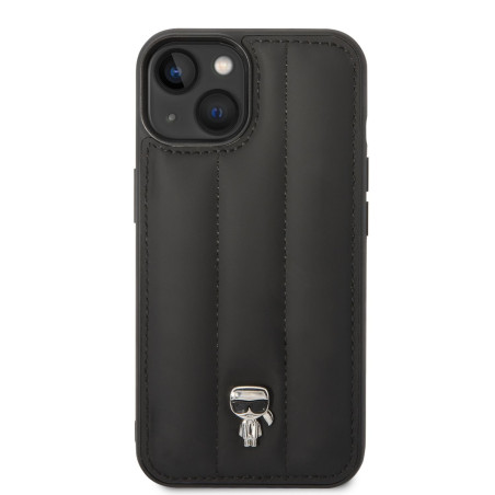 Karl Lagerfeld Quilted Puffy Ikonik Logo Case for iPhone 14 Plus / black