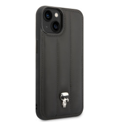 Karl Lagerfeld Quilted Puffy Ikonik Logo Case for iPhone 14 Plus / black