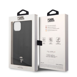 Karl Lagerfeld Quilted Puffy Ikonik Logo Case for iPhone 14 Plus / black