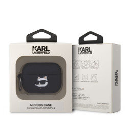 Karl Lagerfeld 3D Logo NFT Choupette Head Silicone Case for AirPods Pro 2 / Black