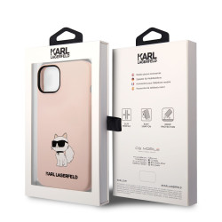 Karl Lagerfeld Liquid Silicone Choupette NFT Case for iPhone 14 Plus / Pink