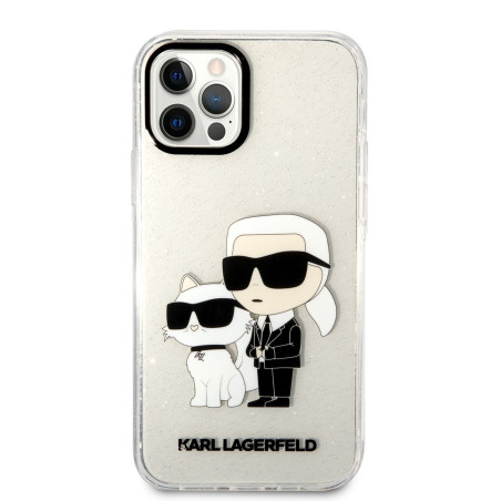 Karl Lagerfeld IML Glitter Karl and Choupette NFT Case for iPhone 12/12 Pro / transparent