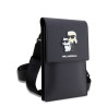 Karl Lagerfeld Saffiano Metal Logo NFT Wallet Phone Bag / black
