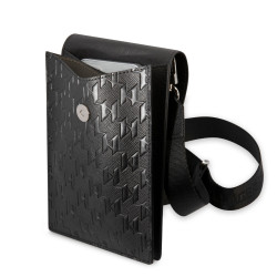 Karl Lagerfeld Saffiano Monogram Wallet Phone Bag / black