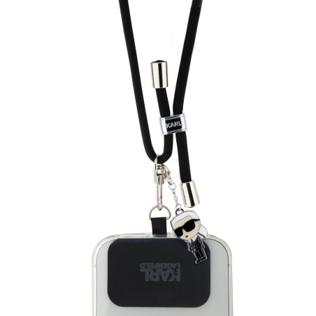 Karl Lagerfeld Universal Crossbody Strap Cord and Ikonik Pins / Black