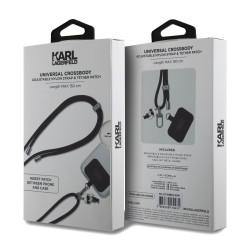 Karl Lagerfeld Universal Crossbody Strap Cord and Ikonik Pins / Black