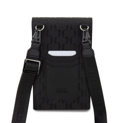 Karl Lagerfeld Saffiano Monogram Choupette NFT Wallet Phone Bag / black