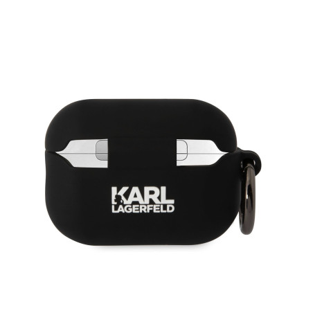 Karl Lagerfeld 3D Logo NFT Karl and Choupette Silicone Case for AirPods Pro 2 / Black