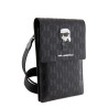 Karl Lagerfeld Saffiano Monogram Ikonik NFT Wallet Phone Bag / Black