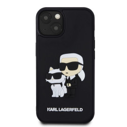 Karl Lagerfeld 3D Rubber Karl and Choupette Case for iPhone 13 / Black