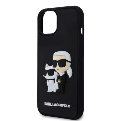 Karl Lagerfeld 3D Rubber Karl and Choupette Case for iPhone 13 / Black