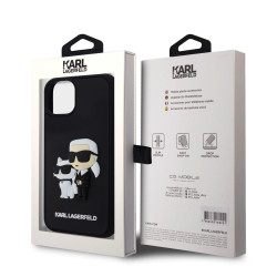 Karl Lagerfeld 3D Rubber Karl and Choupette Case for iPhone 13 / Black