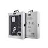 Karl Lagerfeld Saffiano Karl and Choupette Crossbody Case with Metal Strap for iPhone 15 Pro / black