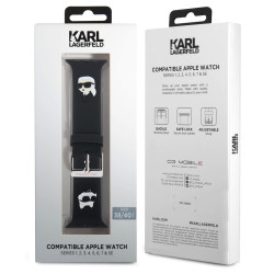 Karl Lagerfeld Karl and Choupette Head NFT Watch Strap for Apple Watch 38/40/41 / Black
