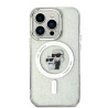 Karl Lagerfeld IML Glitter Karl and Choupette MagSafe Case for iPhone 15 Pro / Transparent