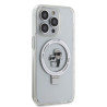 Karl Lagerfeld Ringstand Karl and Choupette MagSafe Case for iPhone 15 Pro Max / white