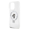 Karl Lagerfeld Ringstand Karl and Choupette MagSafe Case for iPhone 15 Pro Max / white