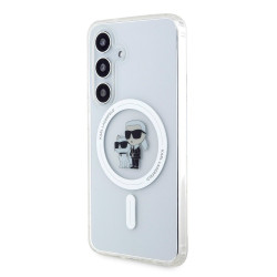 Karl Lagerfeld IML Glitter Karl and Choupette MagSafe Case for Samsung Galaxy S24 / Transparent