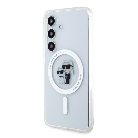 Karl Lagerfeld IML Glitter Karl and Choupette MagSafe Case for Samsung Galaxy S24 / Transparent