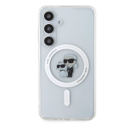 Karl Lagerfeld IML Glitter Karl and Choupette MagSafe Case for Samsung Galaxy S24 / Transparent
