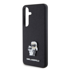 Karl Lagerfeld PU Saffiano Metal Karl and Choupette Case for Samsung Galaxy S24 / black