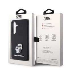 Karl Lagerfeld PU Saffiano Metal Karl and Choupette Case for Samsung Galaxy S24 / black