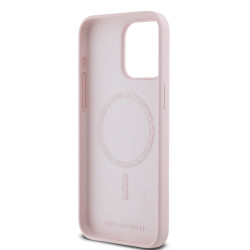 Karl Lagerfeld Liquid Silicone Karl and Choupette MagSafe Case for iPhone 15 Pro / pink