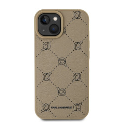 Karl Lagerfeld PU Karl Heads Pattern MagSafe Case for iPhone 15 / beige