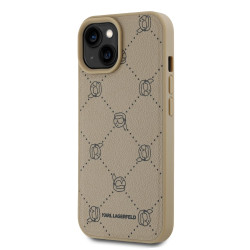 Karl Lagerfeld PU Karl Heads Pattern MagSafe Case for iPhone 15 / beige