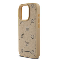 Karl Lagerfeld PU Karl Heads Pattern MagSafe Case for iPhone 15 Pro / Beige