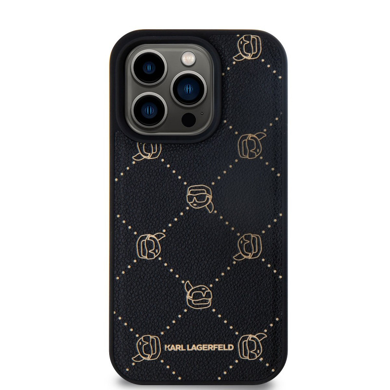 Karl Lagerfeld PU Karl Heads Pattern MagSafe Case for iPhone 15 Pro Max / Black